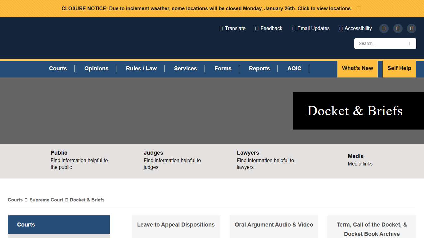 Supreme Court Docket & Briefs